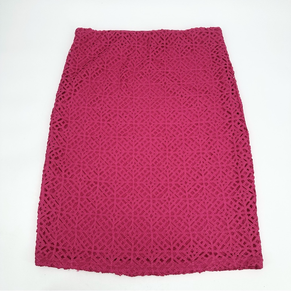 CUPIO BLUSH Skirt Womens L Pink Pull On Elastic Waist Midi Crochet Lace READ